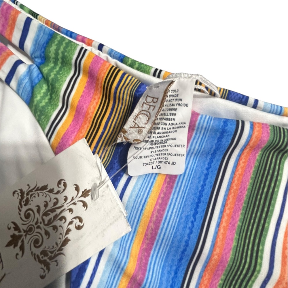 BECCA by Rebecca Virtue Print Play Leila Cut Out Bikini Bottom size L NWT - Picture 4 of 7